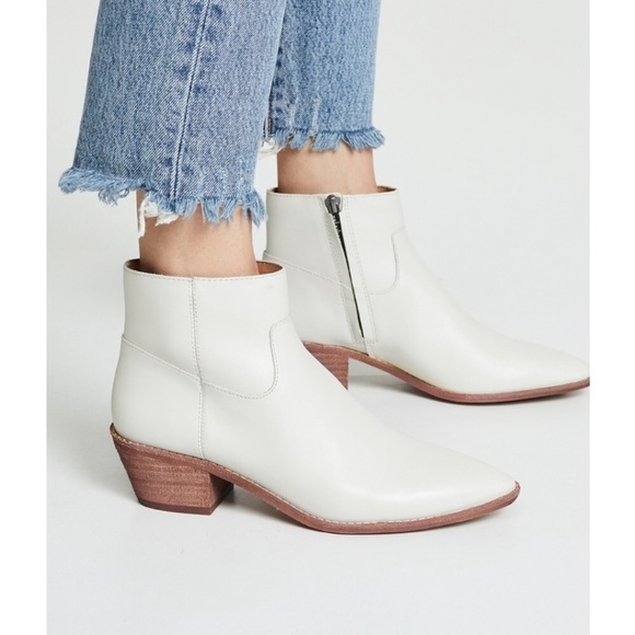Madewell Shoes - Madewell Charley White Ivory Leather Booties✨